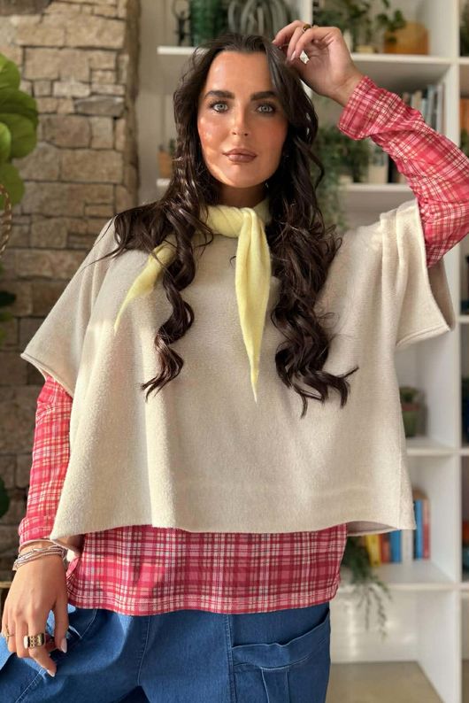 Bobby Mesh Layering Top Nevis Plaid Soft Red